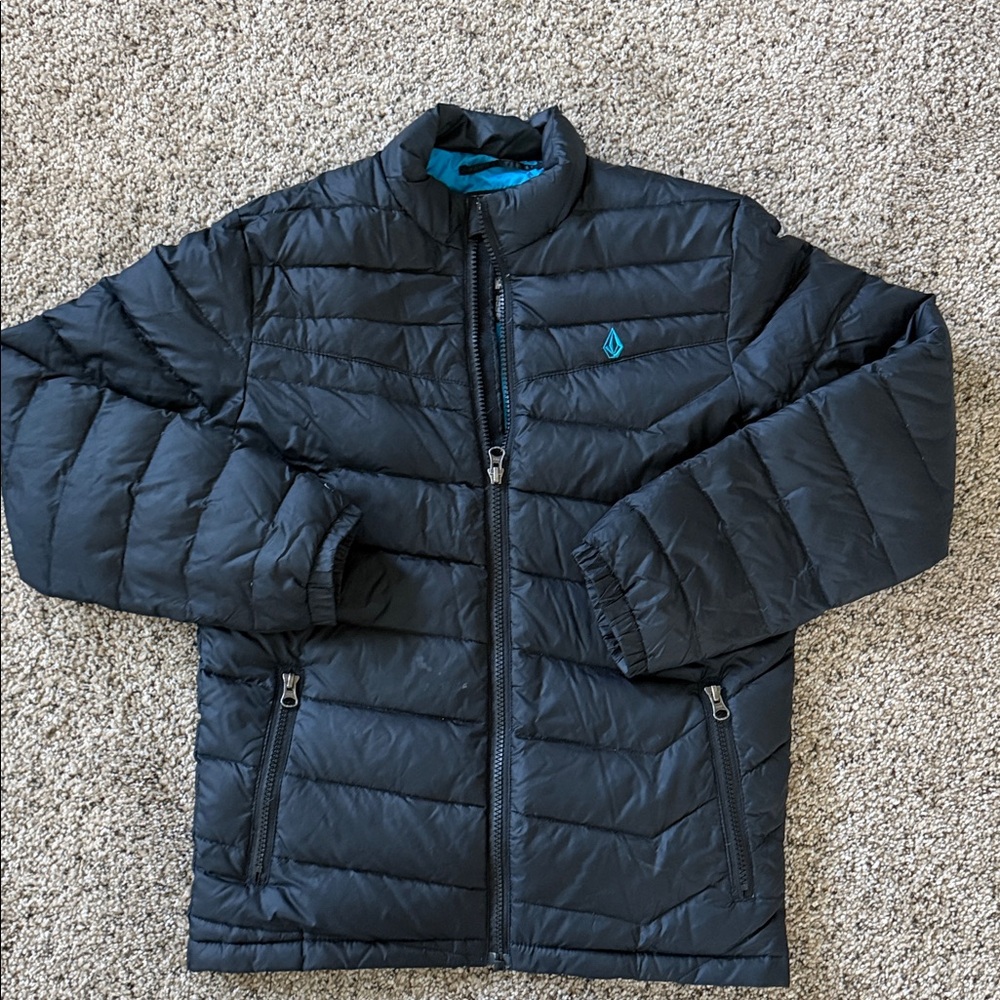 Volcom Black Jacket with Blue lining